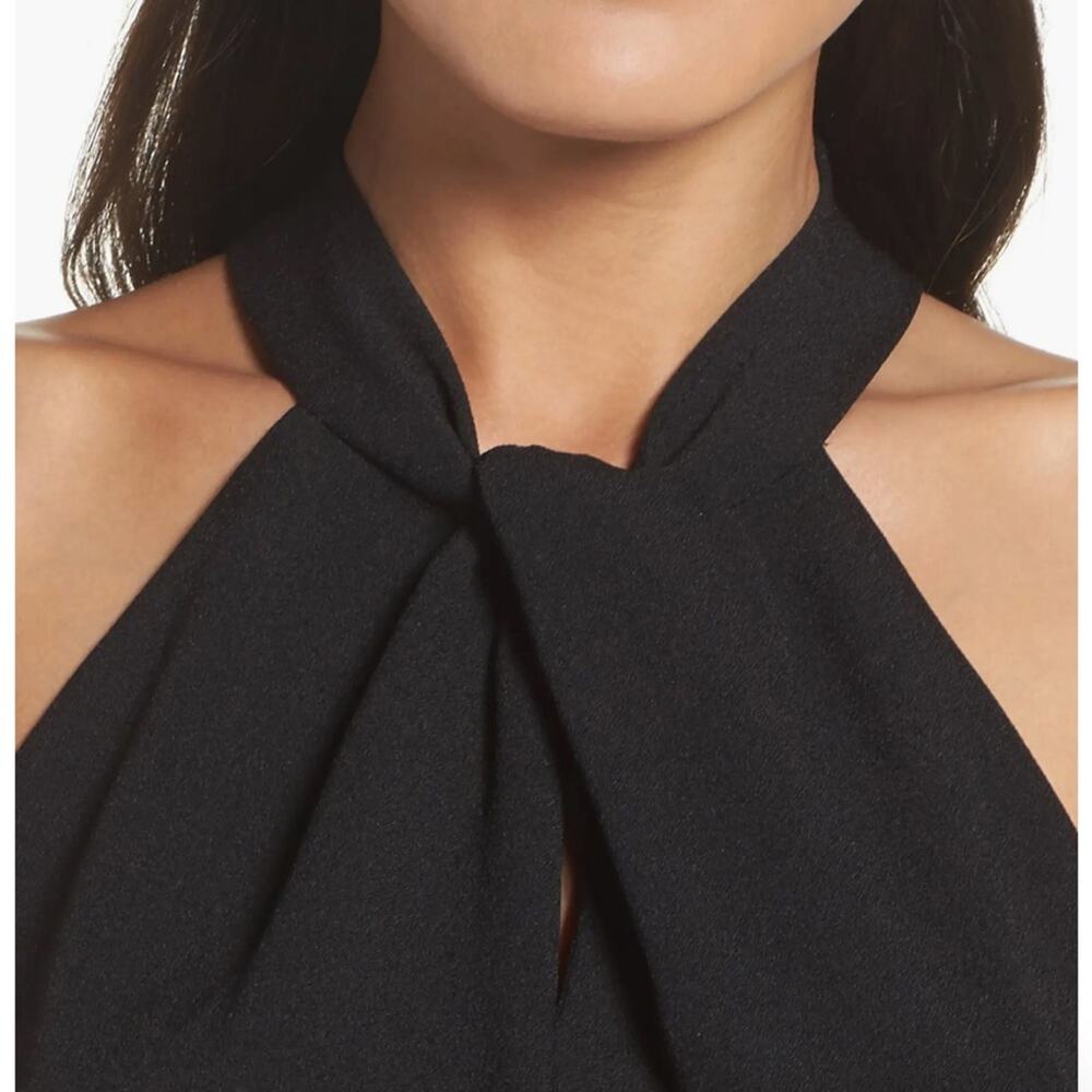 Julia Jordan Halter Wide Leg Cocktail‎ Jumpsuit Black New Large - Picture 6 of 7